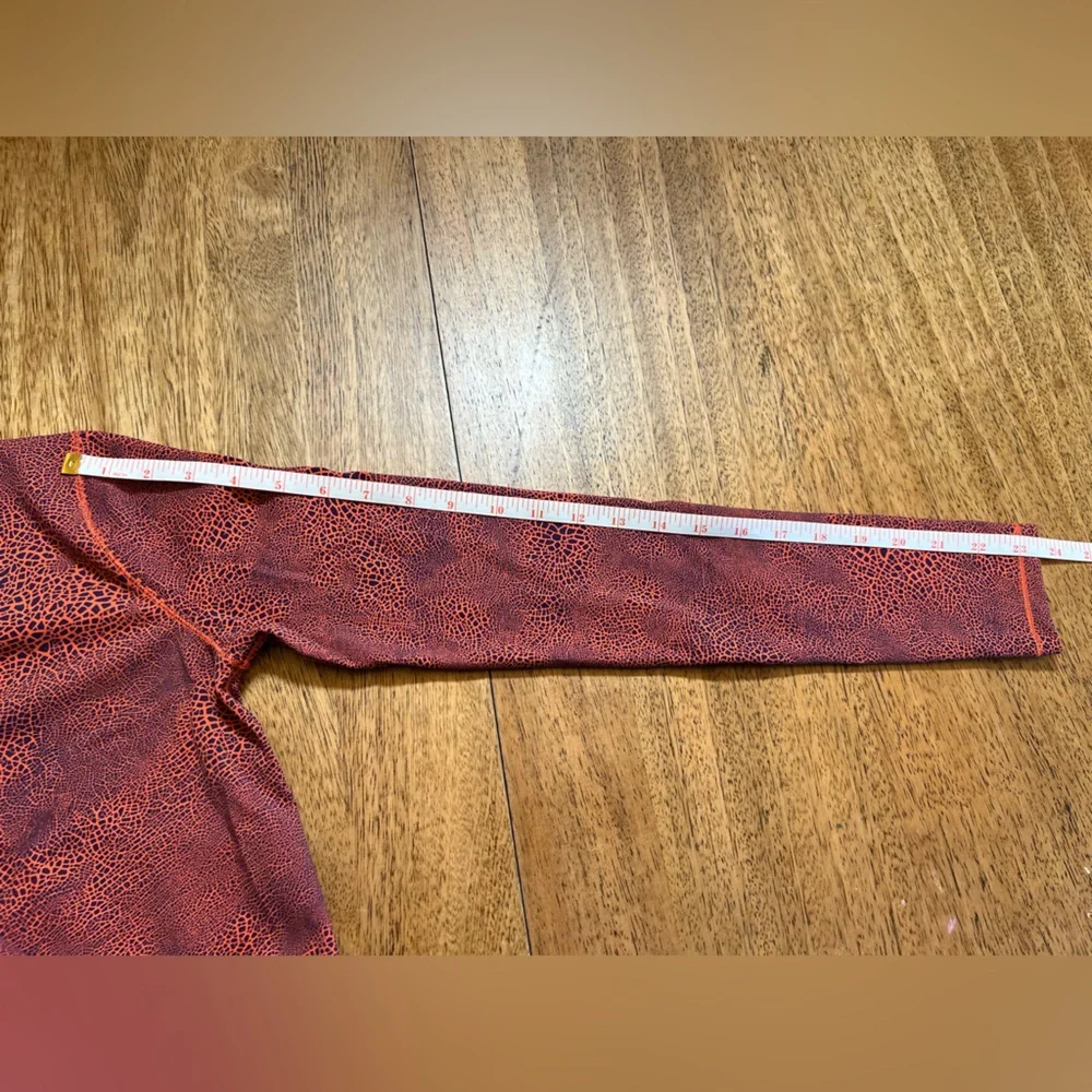 Lululemon Wunder Train Cropped Long Sleeve Shirt - Crackle Glaze Vintage Red